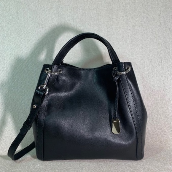 NEW FURLA Zaffiro Black Saffiano Leather Convertible Tote Bag - AUTHENTIC FURLA - Picture 10 of 16